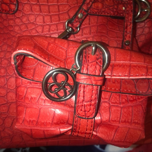 Price drop Holiday Sale Like New Jessica Simpson Red Croc Satchel - Picture 2 of 6